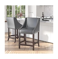 Taylorsville 24 Inch Counter Height Stool With Nailhead Trim