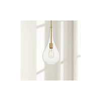 Possini Euro Design Soft Gold Mini Pendant 7 1/2" Wide Modern Clear Glass Shade Fixture for Dining Room House Home Foyer Kitchen