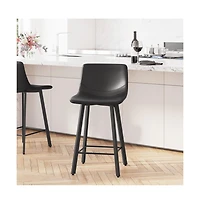 Oretha Set Of 2 Modern Upholstered Stools With Contoured