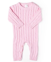 Baby Mode Signature Boys or Girls Long Sleeved Cable Knit Coverall