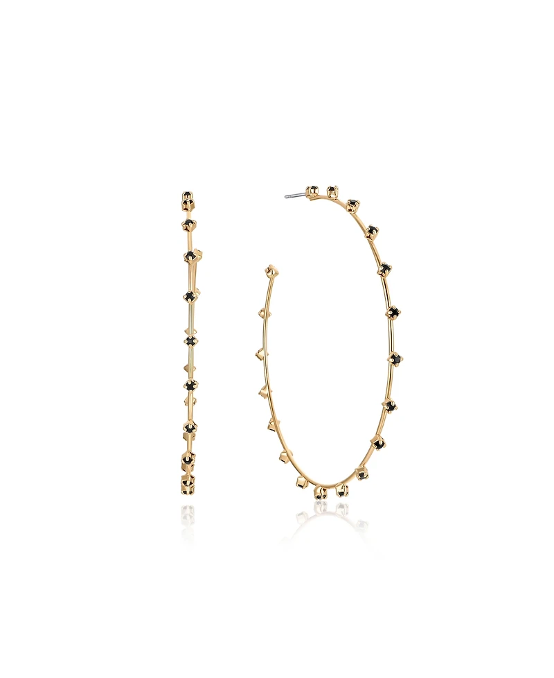 Ettika Simple Spark Crystal 18K Gold Plated Hoops