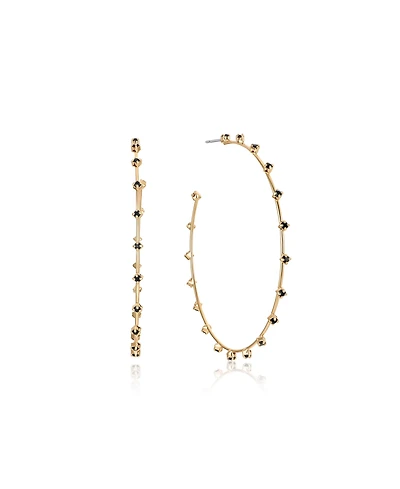 Ettika Simple Spark Crystal 18K Gold Plated Hoops
