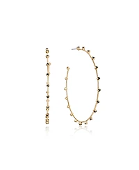 Ettika Simple Spark Crystal 18K Gold Plated Hoops