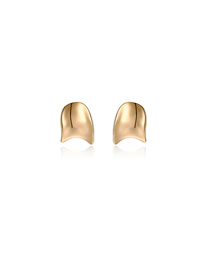 Ettika 18K Gold Plated Curved Stud Earrings