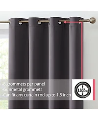 Hlc.me Oxford Room Darkening Curtains for Bedroom, Noise Reduction Thermal Insulated Window Curtain Grommet Panels