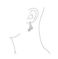Bling Jewelry Christmas Holiday Party Snowflake Drop Dangle Tassel Earrings For Sterling Silver