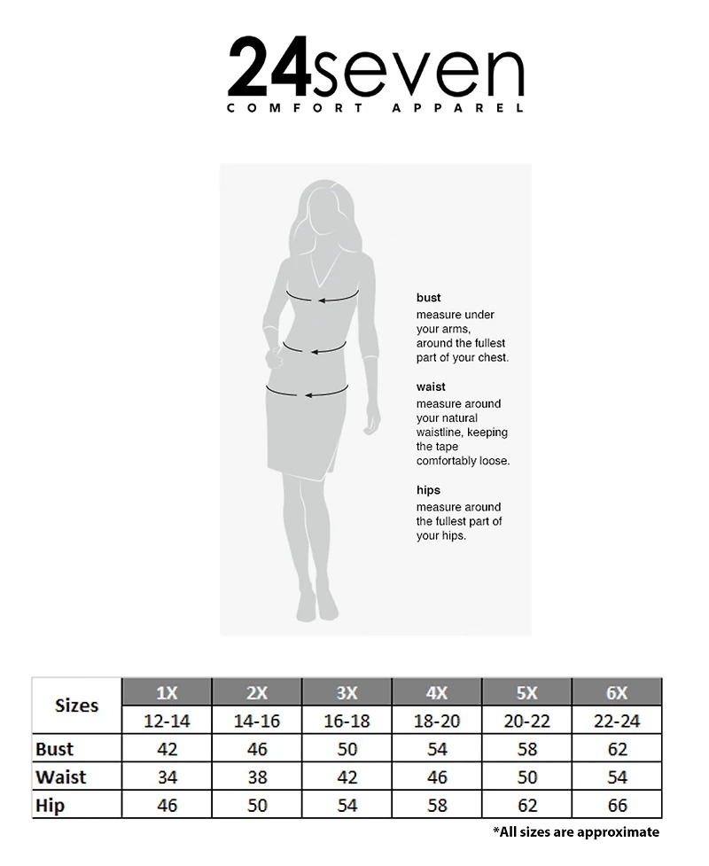 24seven Comfort Apparel Plus V-neck Knee Length Dress