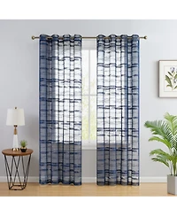 Hlc.me Broadway Stripe Decorative Semi Sheer Light Filtering Grommet Window Treatment Curtain Panels