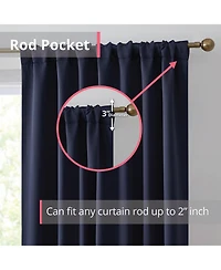 Hlc.me Hamilton 100% Complete Blackout Lined with Heavy Double Layer Thermal Insulated Energy Smart Rod Pocket Back Tab Window Curtains