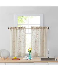 Hlc.me Joyce Lace Sheer Kitchen Cafe Curtain Tiers for Small Windows, Kitchen & Bathroom