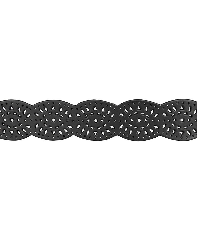 Lucky Brand Women's Perforated Scalloped Edge Leather Belt
