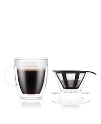 Bodum 12 oz Pour Over Coffee Dripper and Double Wall Mug