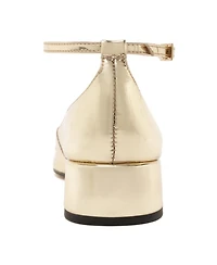 Arezzo Women's Chloe Ankle Strap Low Block Heel Pumps - Gold
