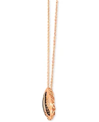 Le Vian Chocolate Diamond & Nude Diamond Shell 19" Adjustable Pendant Necklace (5/8 ct. t.w.) in 14k Rose Gold