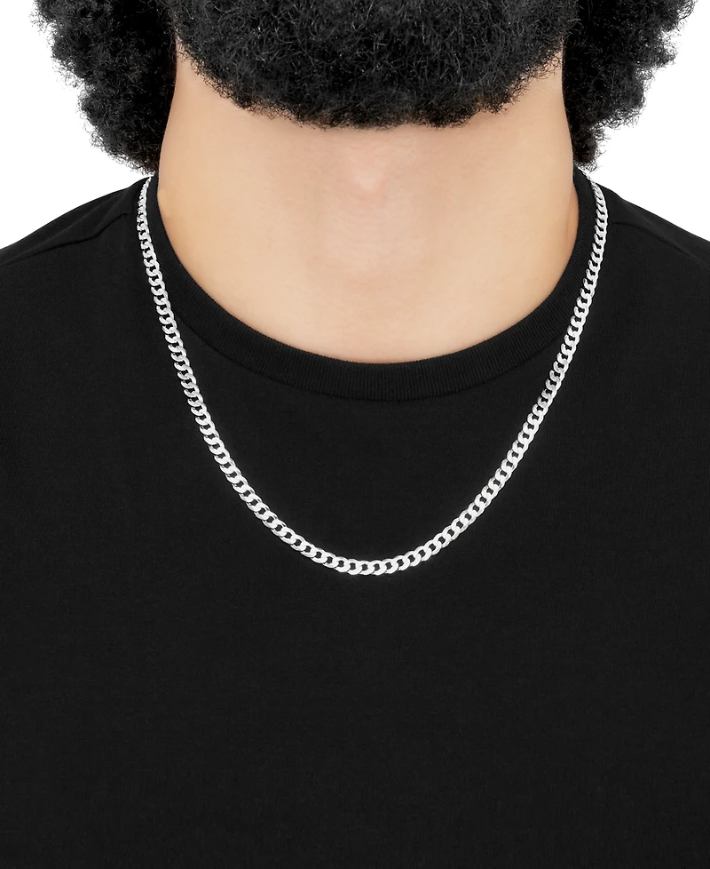 Flat Curb Link 22" Chain Necklace (5mm) 18k Gold-Plated Sterling Silver or