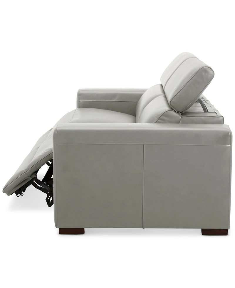 Nevio 82" 2-Pc. Leather Sectional with 2 Power Recliners and Headrests, Created For Macy's