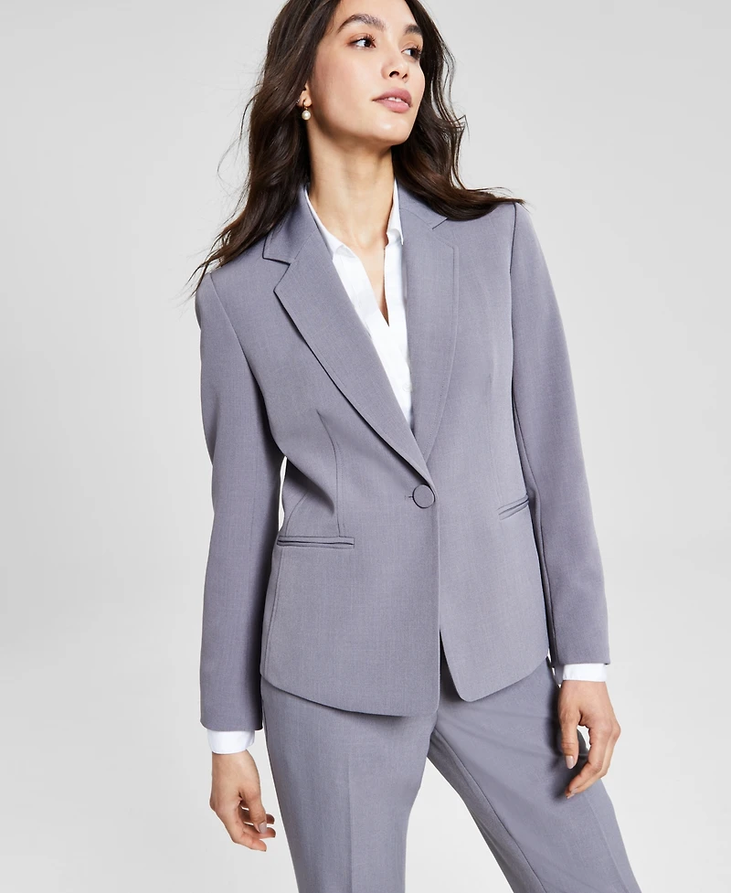 Le Suit Women's Crepe One-Button Pantsuit, Regular & Petite