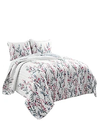 Lush Decor Mirabelle Watercolor Floral Reversible 3 Piece Quilt Set, King