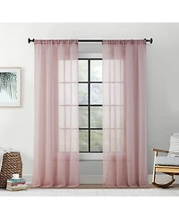 Hlc.me Penelope Faux Linen Textured Semi Sheer Privacy Sun Light Filtering Transparent Window Pocket Hole Thick Curtains Drapery Panels for Bedroom