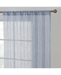 Hlc.me Penelope Faux Linen Textured Semi Sheer Privacy Sun Light Filtering Transparent Window Rod Pocket Thick Curtain Panels