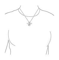 Bling Jewelry Spiritual Delicate Petite Cz Angel Pendant Necklace For Women Sterling Silver