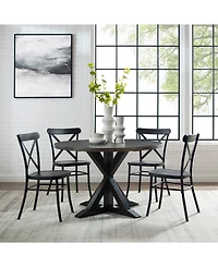 Crosley Furniture Hayden 5 Piece Wood Round Dining Table Set W/Camille Chairs