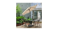 10 ft Outdoor Market Patio Table Umbrella Push Button Tilt Crank Lift