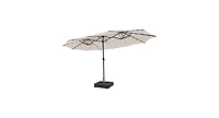 Slickblue 15 Ft Solar Led Patio Double-sided Umbrella Market with Weight Base