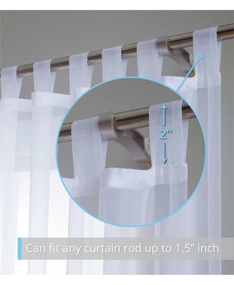 Hlc.me Tab Top Window Curtain Sheer Voile Panels for Living Room & Bedroom
