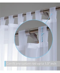 Hlc.me Tab Top Window Curtain Sheer Voile Panels for Living Room & Bedroom