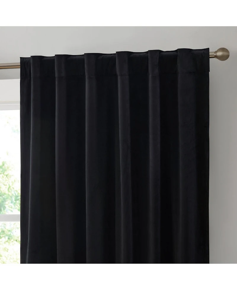Hlc.me Lopez Velvet Premium Soft Light Filtering Back Tab Rod Pocket Window Treatment Curtain Panels
