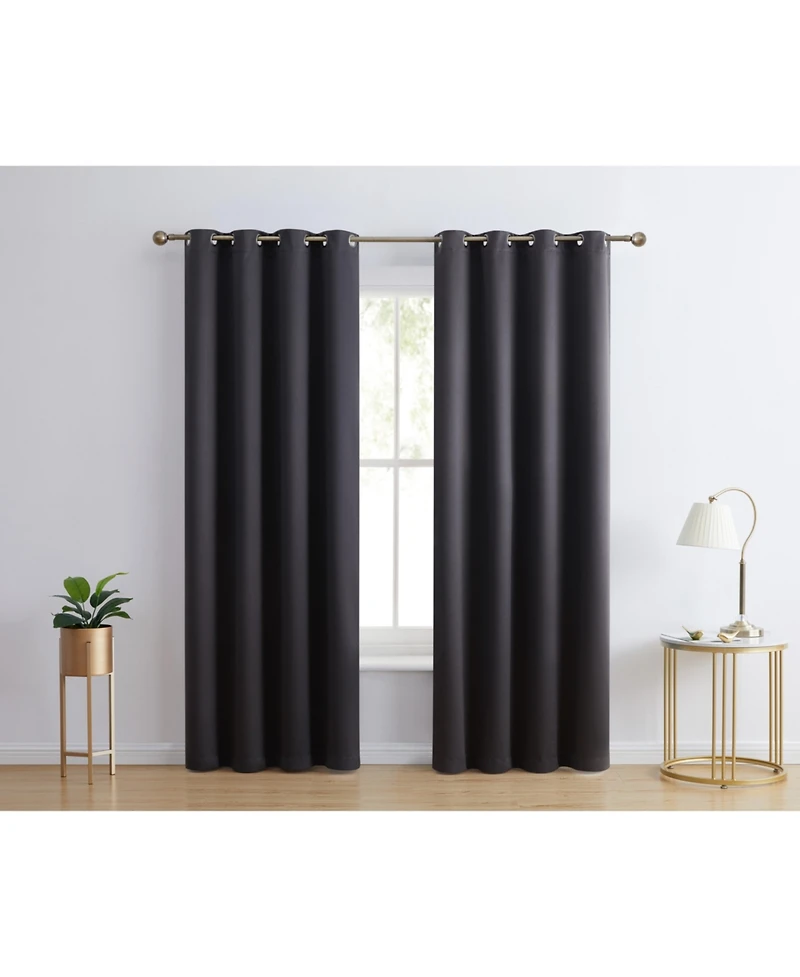 Hlc.me Laurance Full Shaded Blackout Curtains - Thermal Insulation Light Blocking Home Theater Grommet Window Drapery Basement Curtains