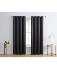 Hlc.me Laurance Full Shaded Blackout Curtains - Thermal Insulation Light Blocking Home Theater Grommet Window Drapery Basement Curtains