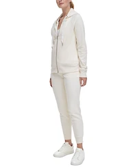 Dkny Sport Women's Logo-Drawstring Fleece Full-Zip Hoodie