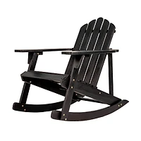 Jonathan Y Kiawah Outdoor Patio Classic Acacia Wood Adirondack Rocking Chair, Gray