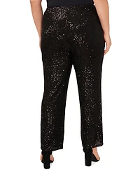 Vince Camuto Plus Sequined Pull-On Flare Pants