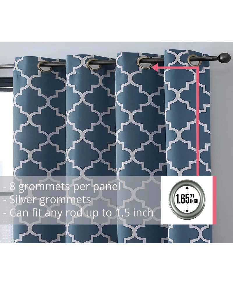 Hlc.me Lattice Print Drape Blackout Curtains Pattern - Weather Insulated Curtains