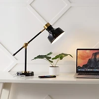 Jonathan Y Allegra Classic Farmhouse Adjustable Cantilever Led Task Lamp with Usb Charging Port