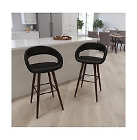 Plath Wood Ultramodern Bar Counter Stool With Upholstered Seat