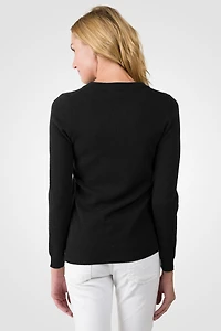 Jennie Liu Women's 100% Pure Cashmere Long Sleeve Crew Neck Pullover Sweater