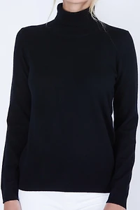 Jennie Liu Women's 100% Pure Cashmere Long Sleeve Turtleneck Pullover Sweater