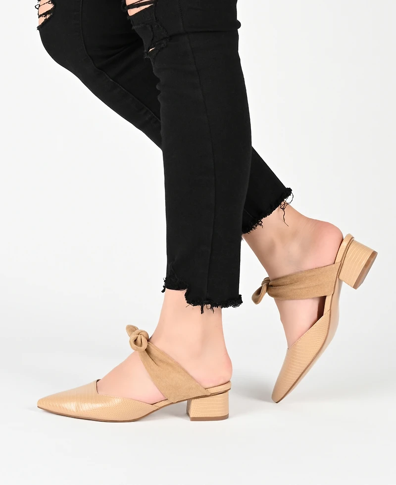 Journee Collection Women's Melora Bow Detail Slip On Mules