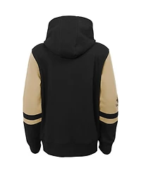 Big Boys Black New Orleans Saints Colorblock Full-Zip Hoodie
