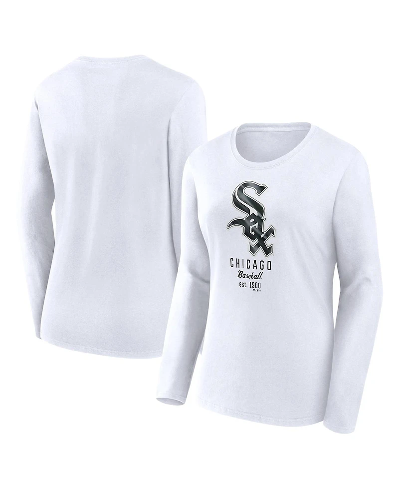 Women's Fanatics White Chicago Sox Long Sleeve T-shirt