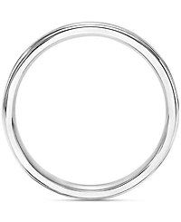 Men's Comfort Fit Brushed Finish Bevel Edge Wedding Band in Platinum