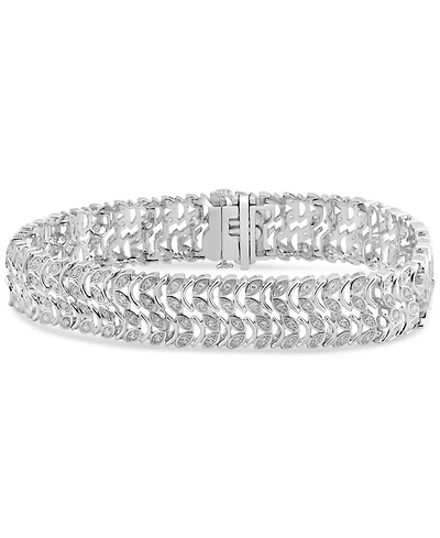 Diamond Leaf-Inspired Link Bracelet (1 ct. t.w.) in Sterling Silver