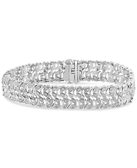 Diamond Leaf-Inspired Link Bracelet (1 ct. t.w.) in Sterling Silver