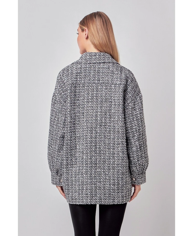 Women's Tweed Shirt Jacket