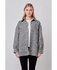 Women's Tweed Shirt Jacket