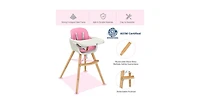 Slickblue Girls Wooden 3 1 Convertible High chair with Cushion